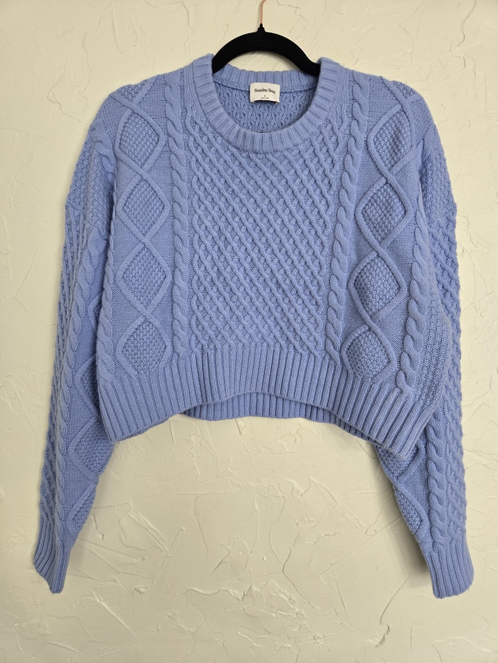 NWT Aritzia Sunday Best Wool Blend Cropped Chunky Peggy Sweater, S - Picture 3 of 12
